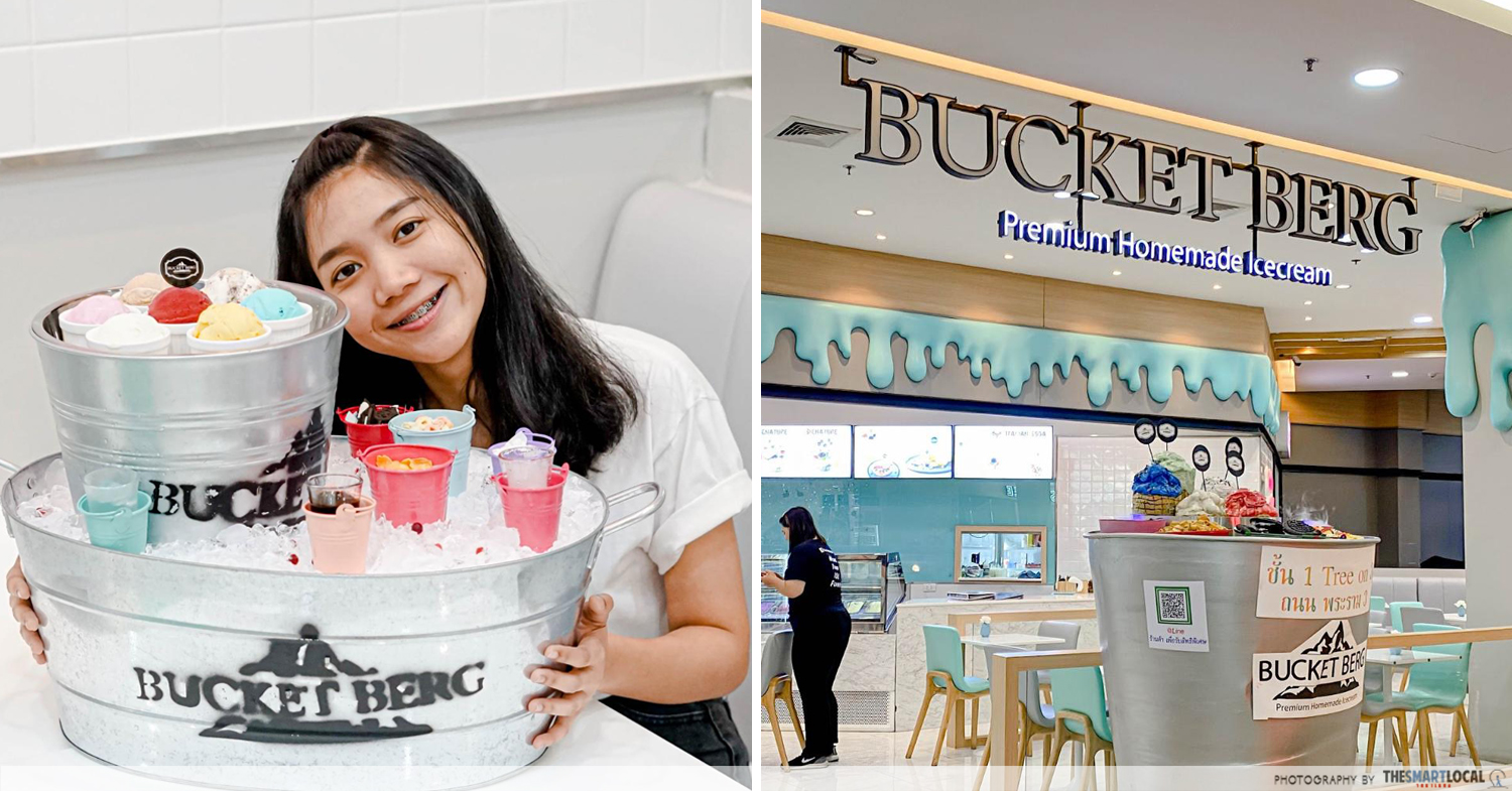 Giant ice cream bucket at Bucket Berg in Bangkok