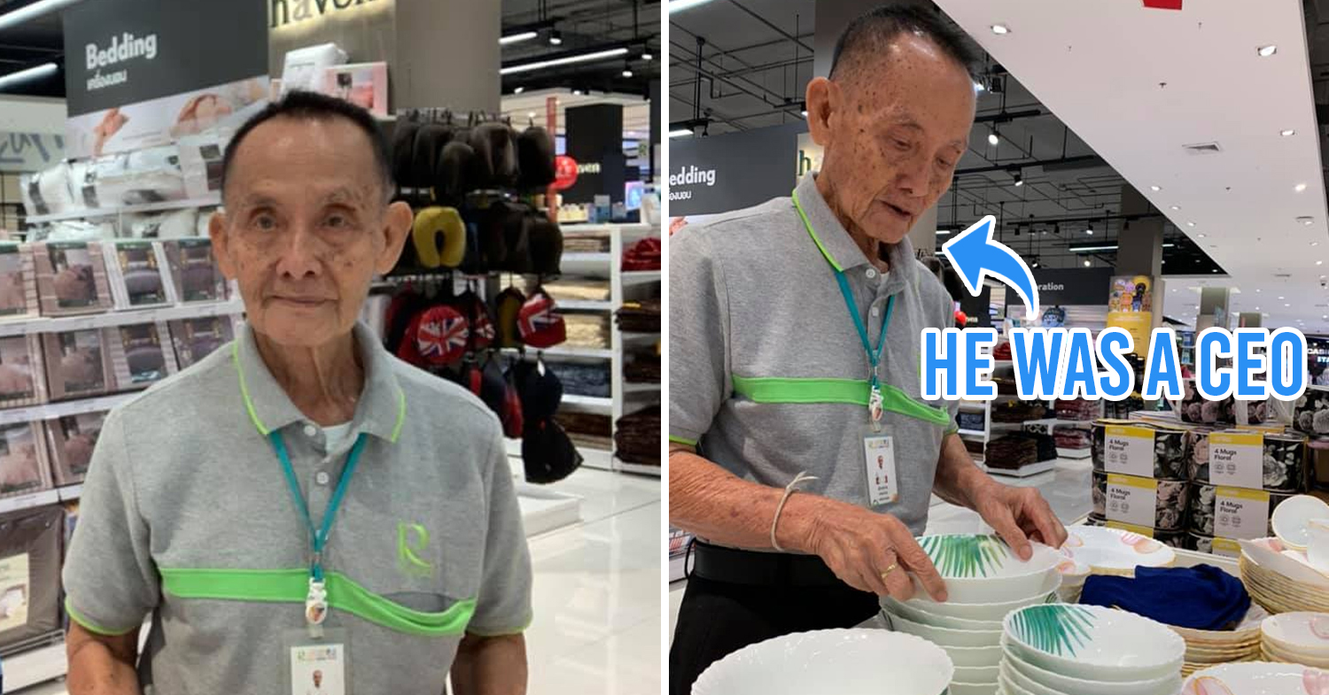 81-year-old Thai grandpa works in a shopping mall
