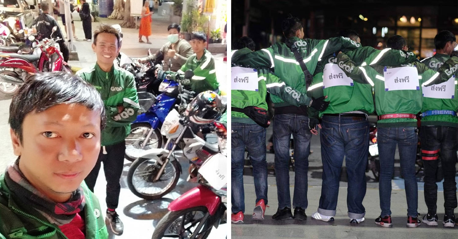 Thai GrabBikes give free service for Terminal 21 shooting victims