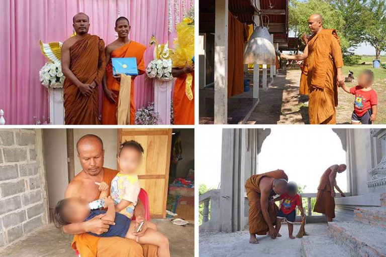 Monk takes care of kids