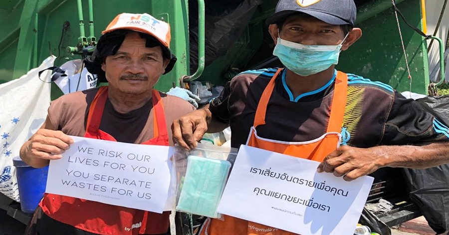 Bangkok Garbage Collectors Urge Citizens To Dispose Face Masks Properly In Viral Photo