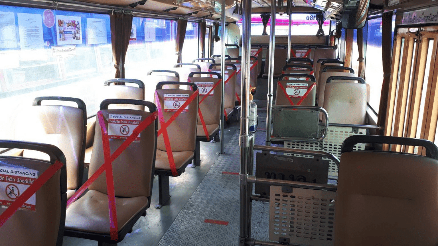 Social distancing in Thai transport