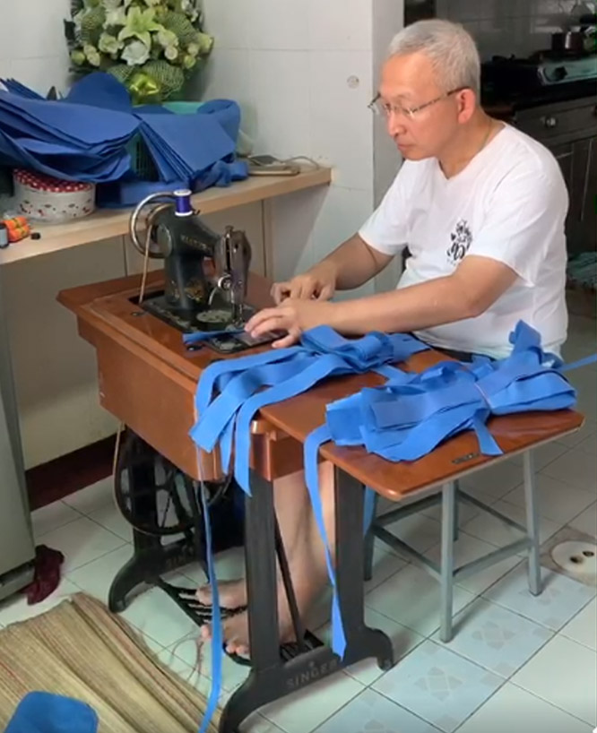 Thailand’s Ex-Deputy Minister Helps SewFree Shoe Covers For Health Workers