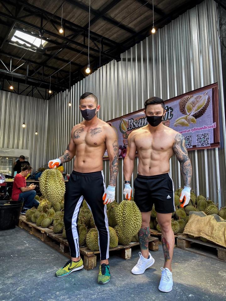 Thai Gym Owners Sell Durians After The Gym Is Temporarily Closed Due To COVID-19