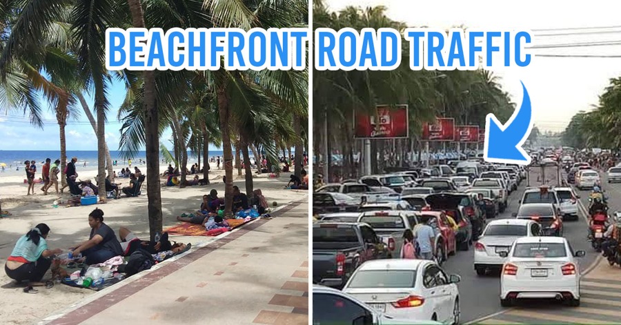 Bang Saen Beach Packed With Crowds During The Queen’s Birthday, City Orders Temporarily Closure
