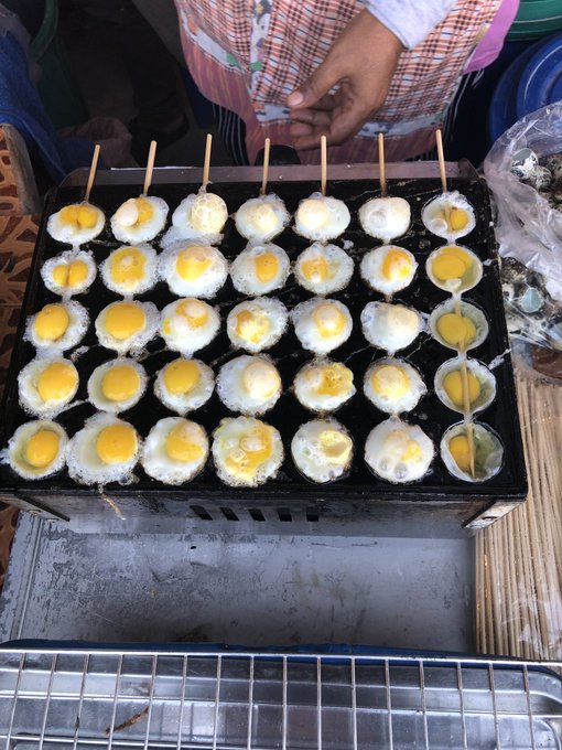 ThaiStreetFood quail eggs skewer