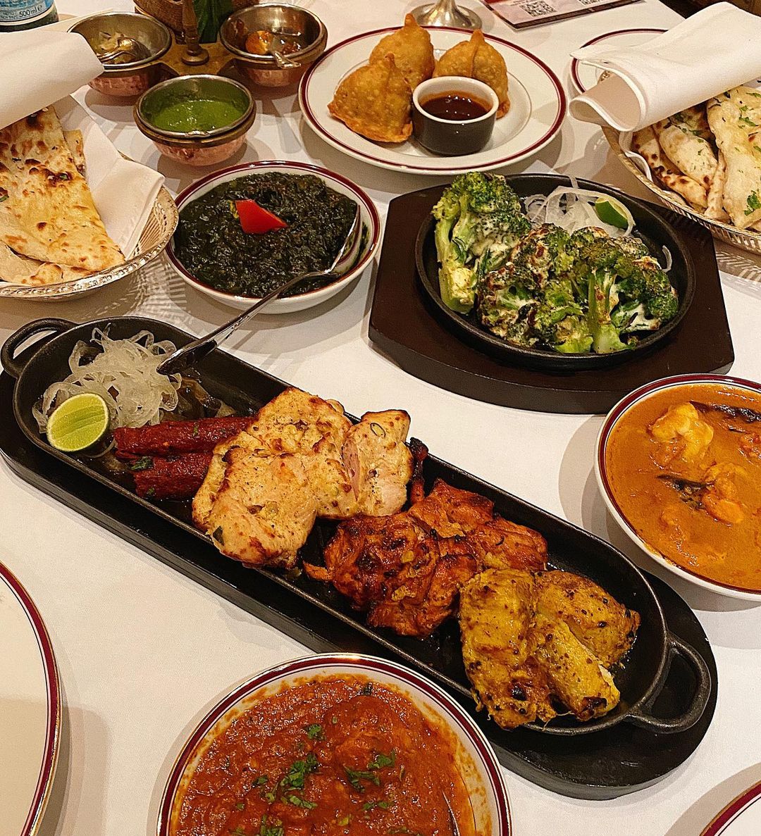 indian dishes at rang mahal