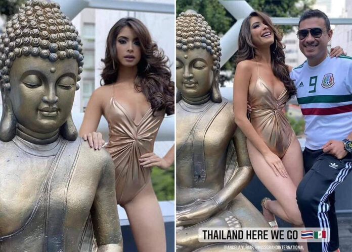 Ms Mexico Poses with Buddha