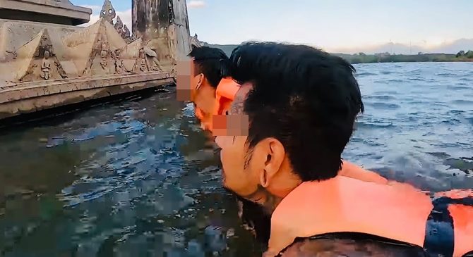 Thai Teens Swim Out To Climb Holy Crematorium For TikTok Clout, Criticised For Insensitivity