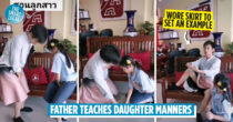 Father Dons Skirt To Teach Daughter Manners, Warns Against Acting Like Mother