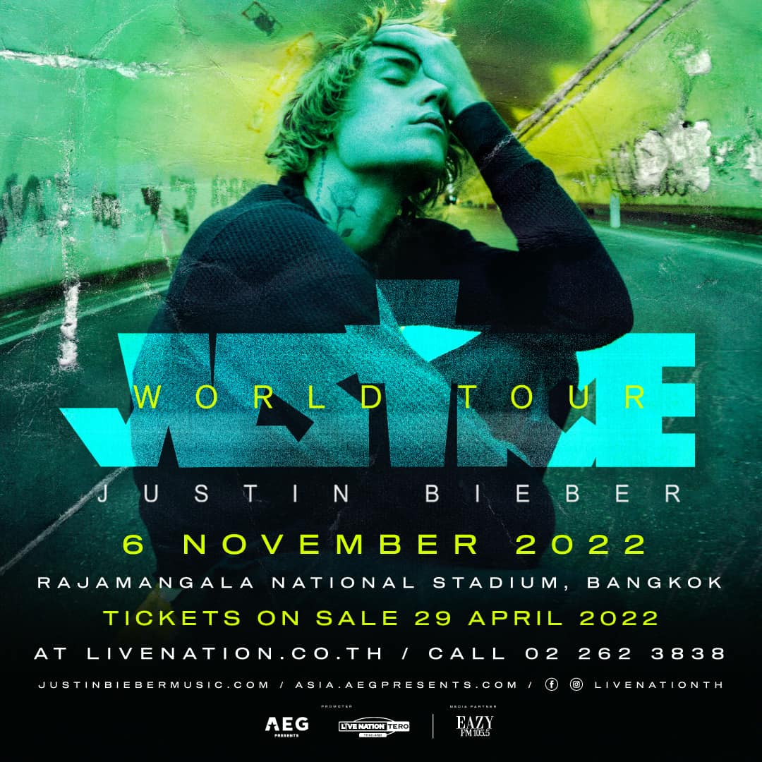 Justin Bieber world tour in Bangkok 2022