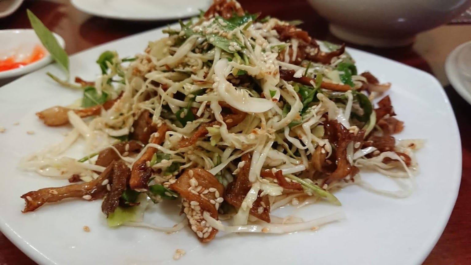 hanoi vegetarian restaurant ahimsa abalone mushroom salad
