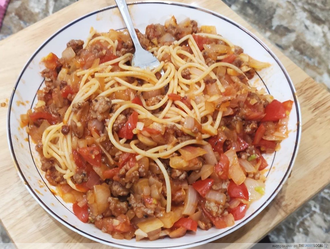cooking in lockdown - spaghetti