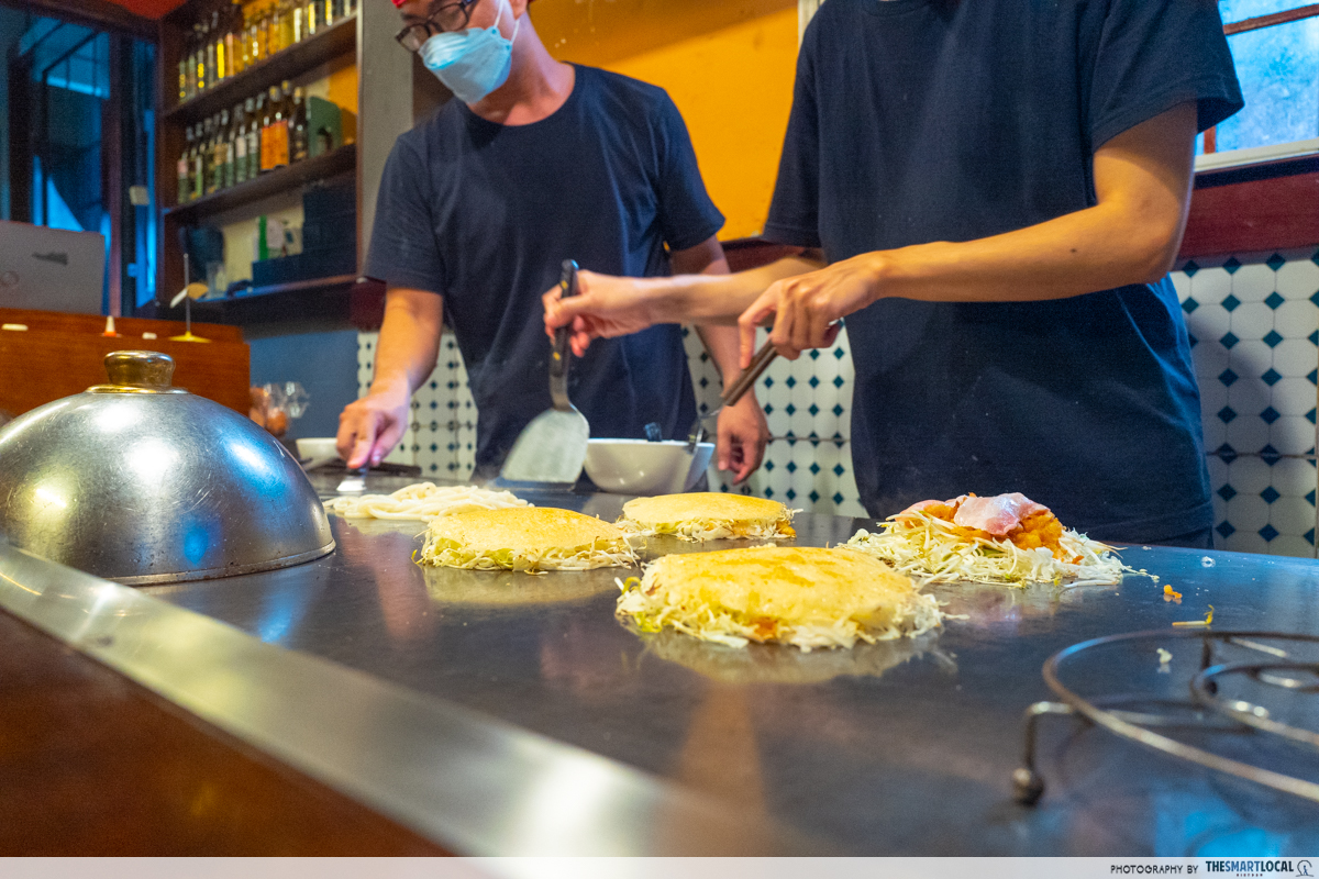 Okonomiyaki - cooking