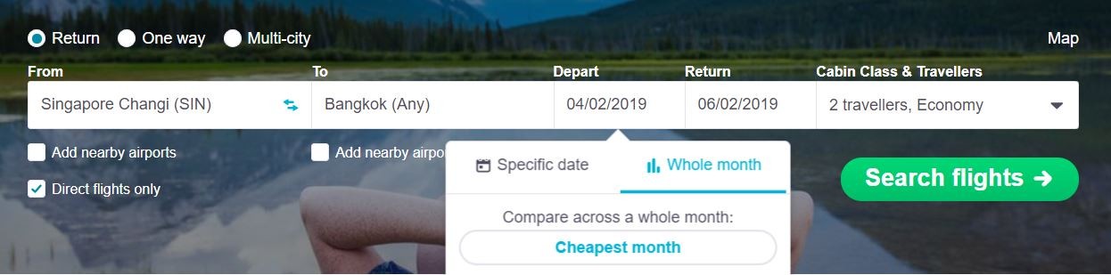 skyscanner cheapest month