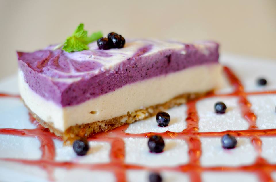 raw blueberry cheesecake the living cafe