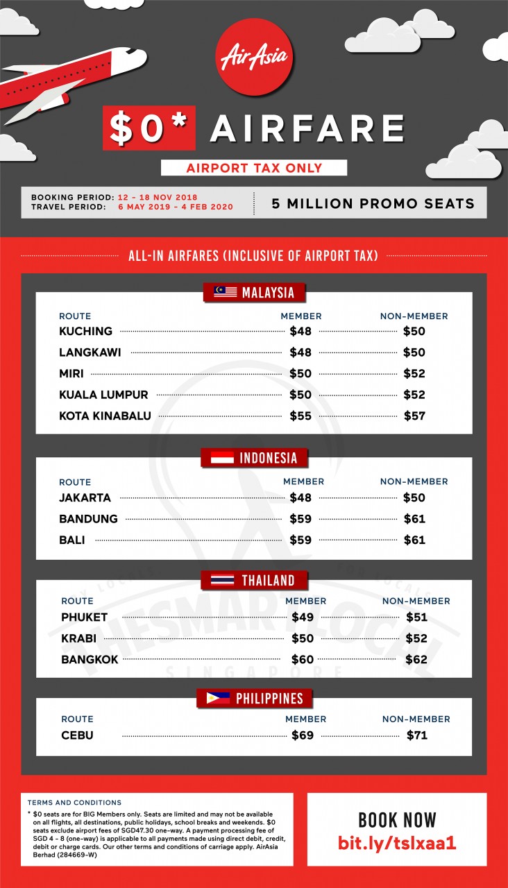 AirAsia free seats promo discount flights