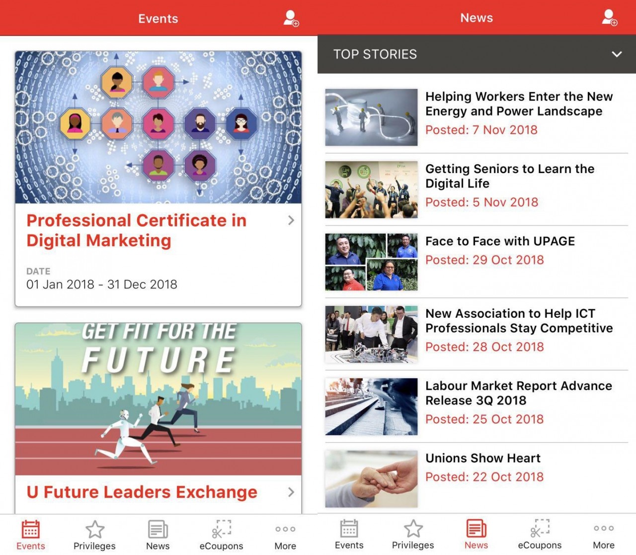 MyNTUC App - events and news