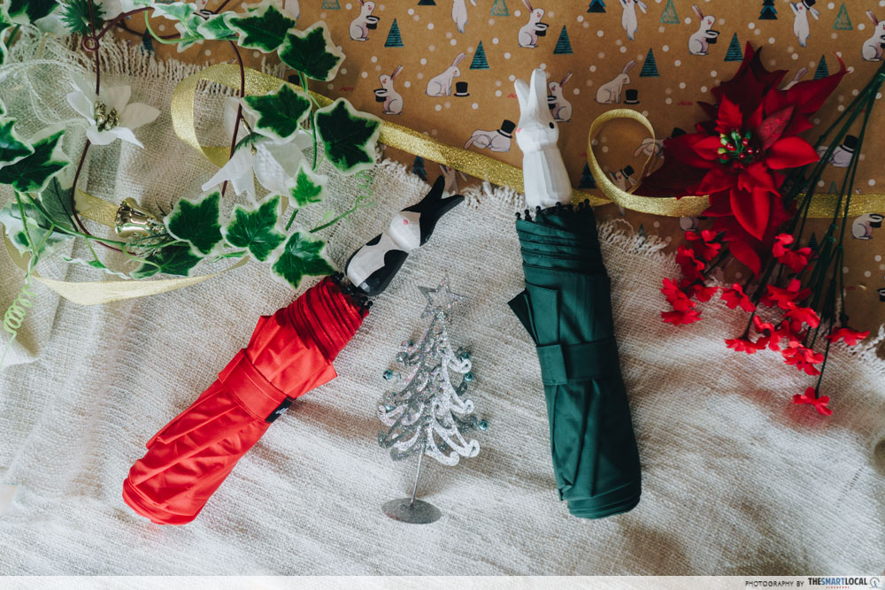 JEM wonderland themed christmas 2018 - bunny umbrella wrapping paper