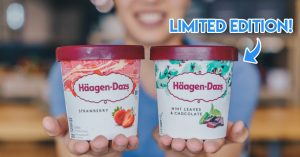 haagen dazs limited edition mint ice cream with chocolate and strawberry