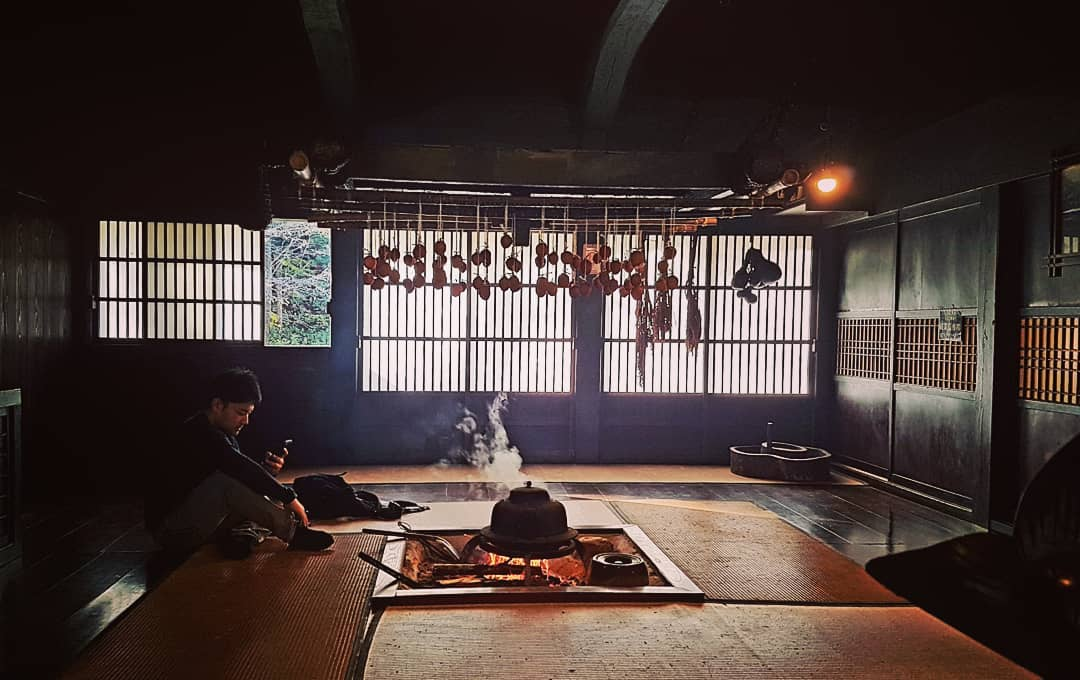 Irori fireplace gassho-zukuri house interior