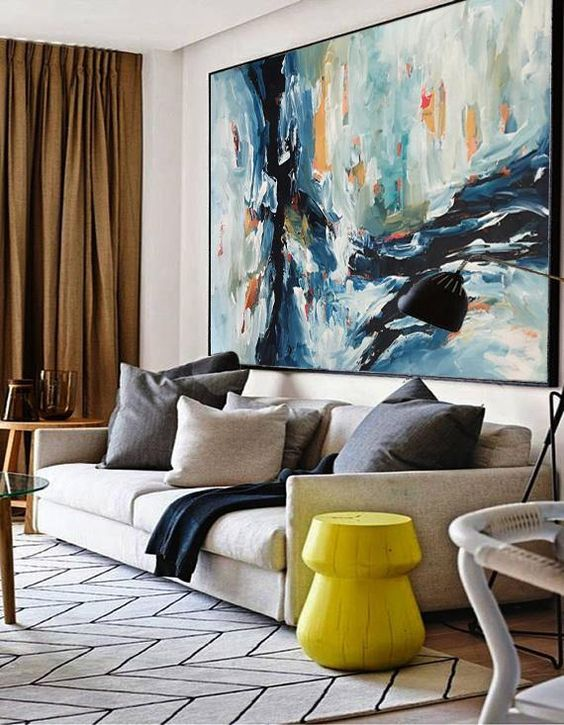 interior design ideas - Feature painting in living room