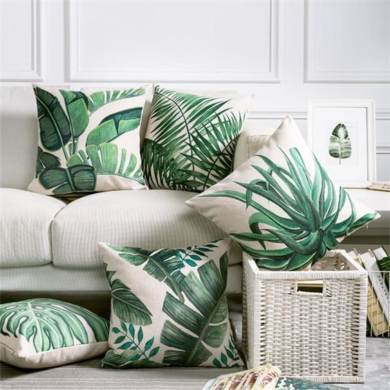 Plant-inspired cushion covers