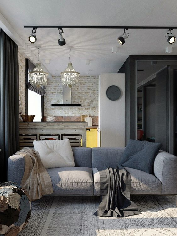 interior design ideas - Living room track lights
