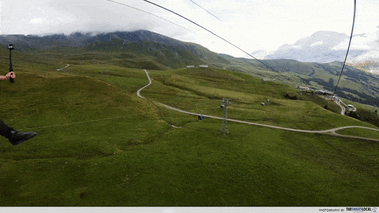 Ziplining in Grindelwald First, Switzerland