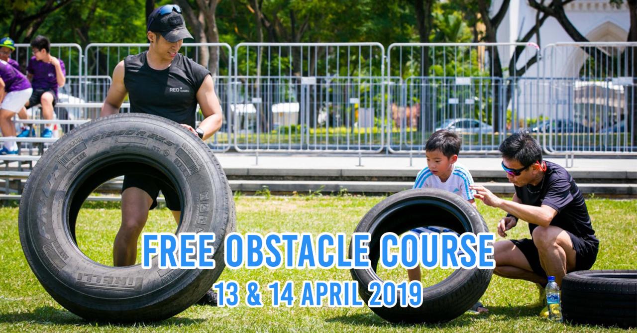 Family obstacle course at Sports Hub