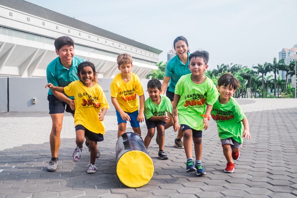 kids race at Singapore Sports Hub