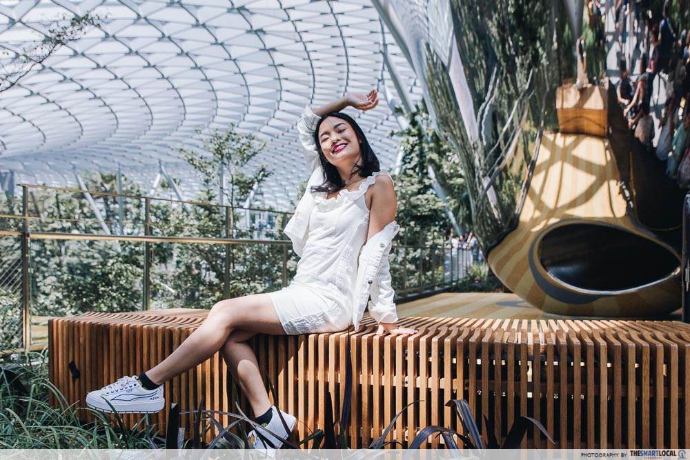 Girl at Discovery Slides at Jewel Changi