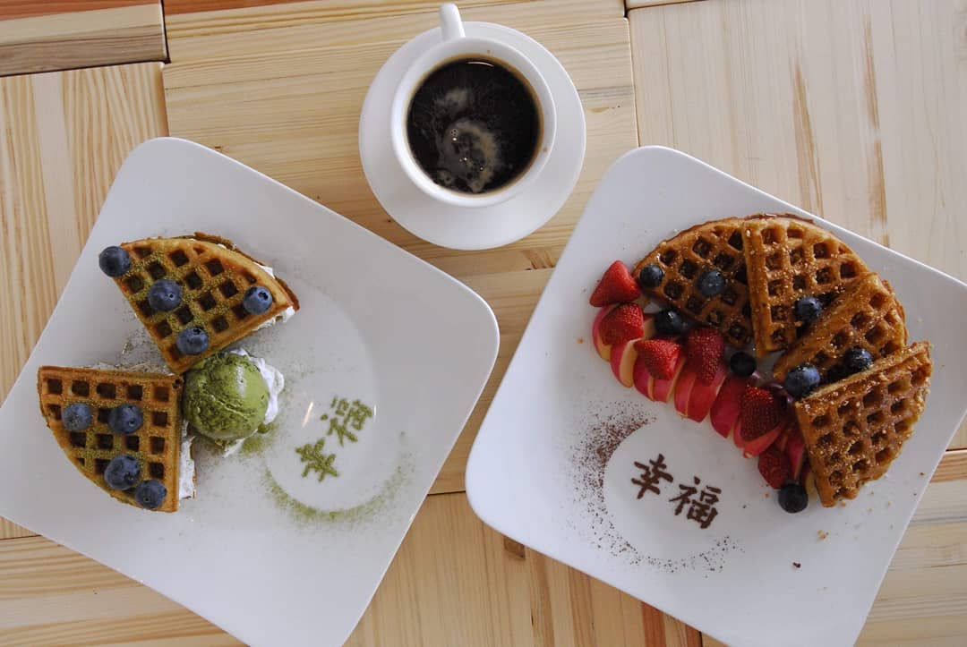 Waffles with berries and strawberries at LN Fortunate Coffee Malaysia