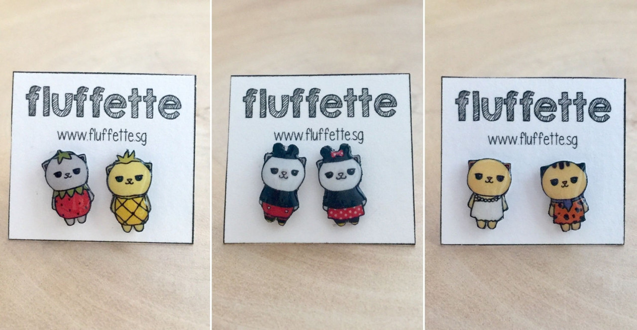 cat earrings Fluffette