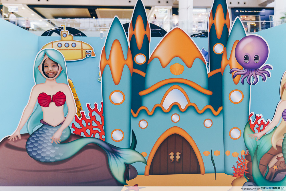 marina square emoji themed photo station pop up event mermaid