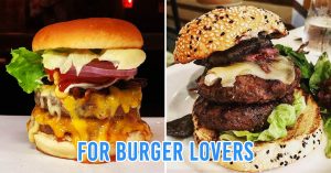 2-pic collage of burgers