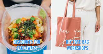 Takeaway container and tote bag