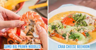 big prawn noodles and crab bee hoon