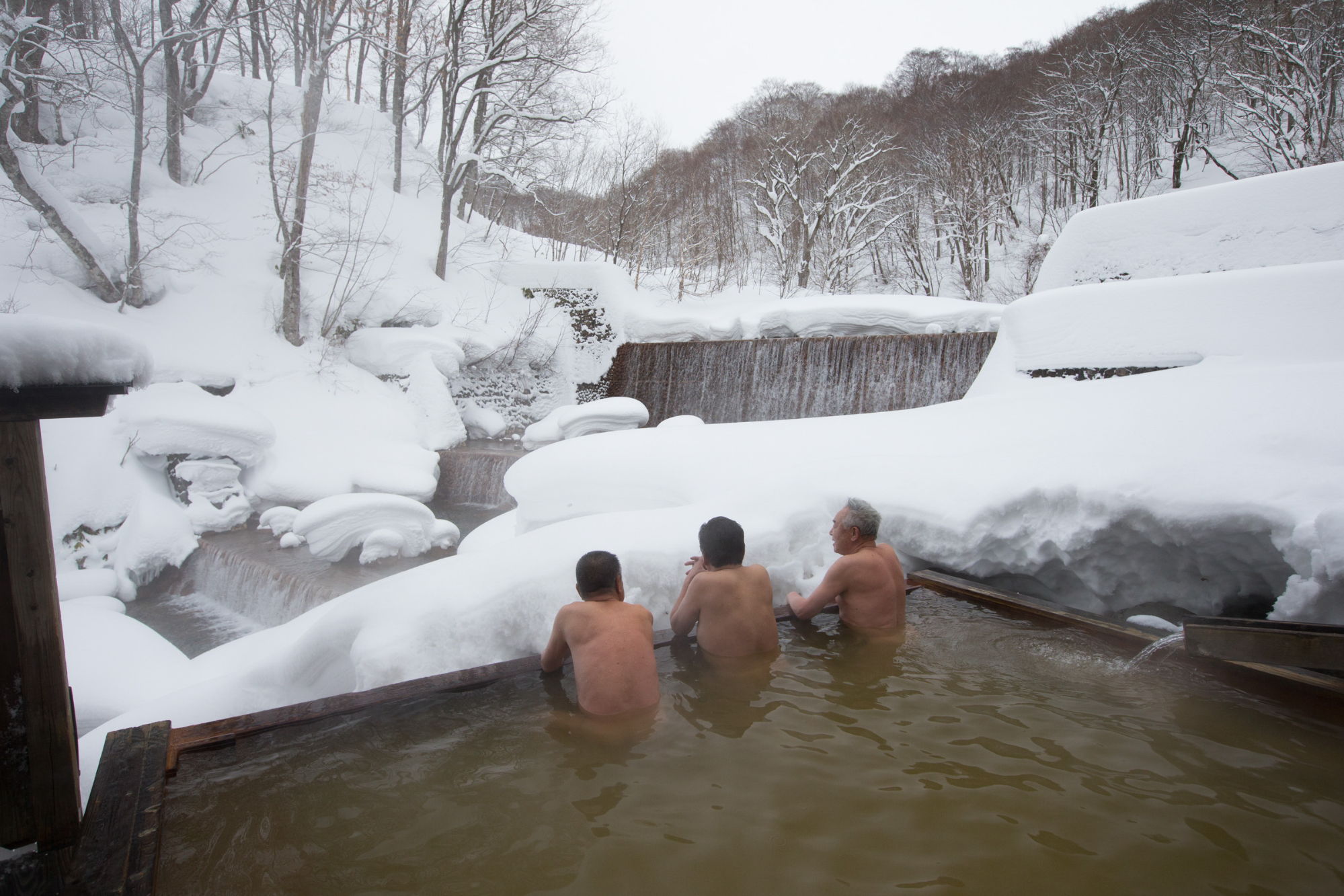Japanese hot spring embarrassed naked