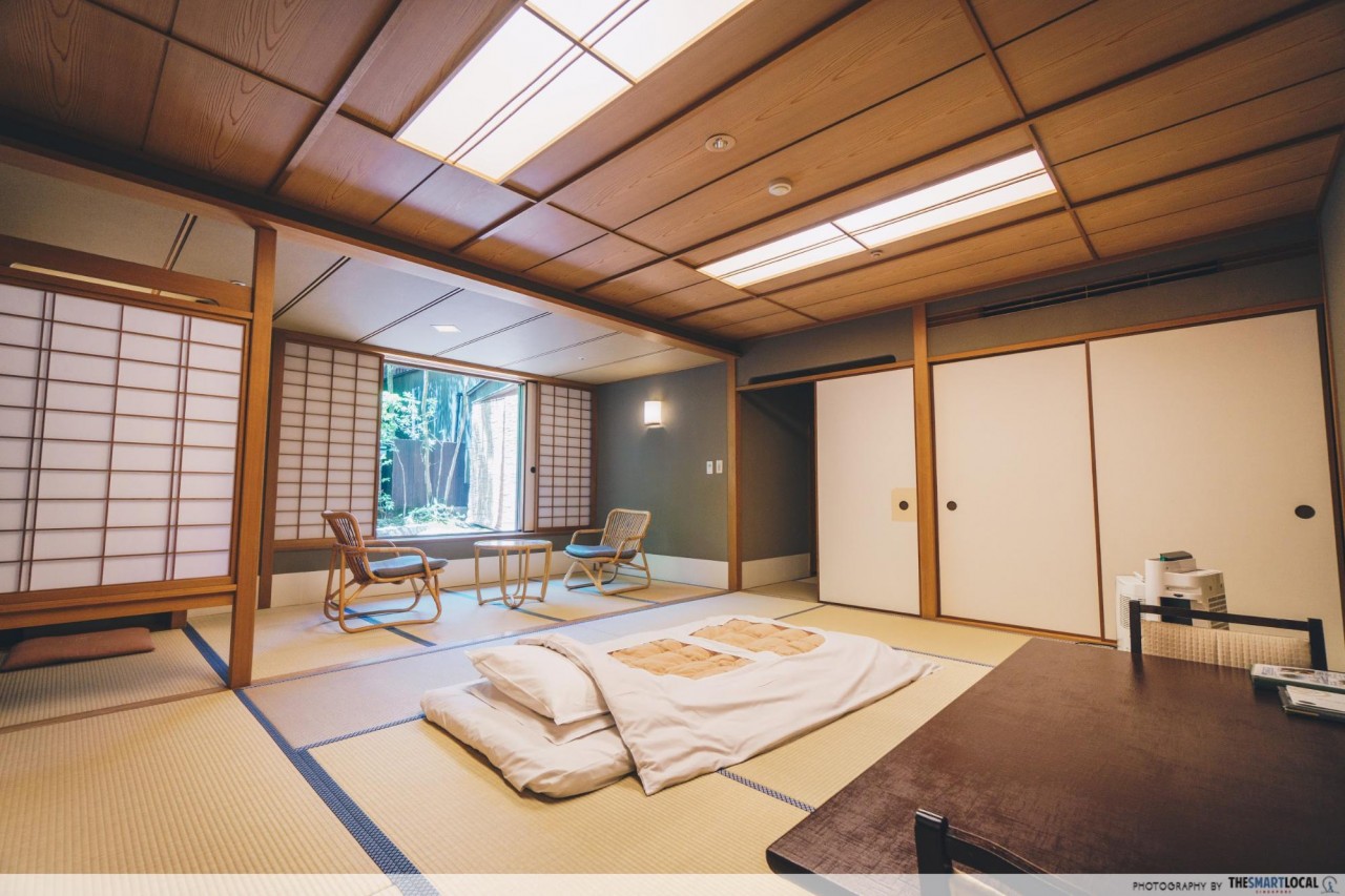 Nishimuraya Hotel Shogetsutei Kinosaki Japanese style room futon bed