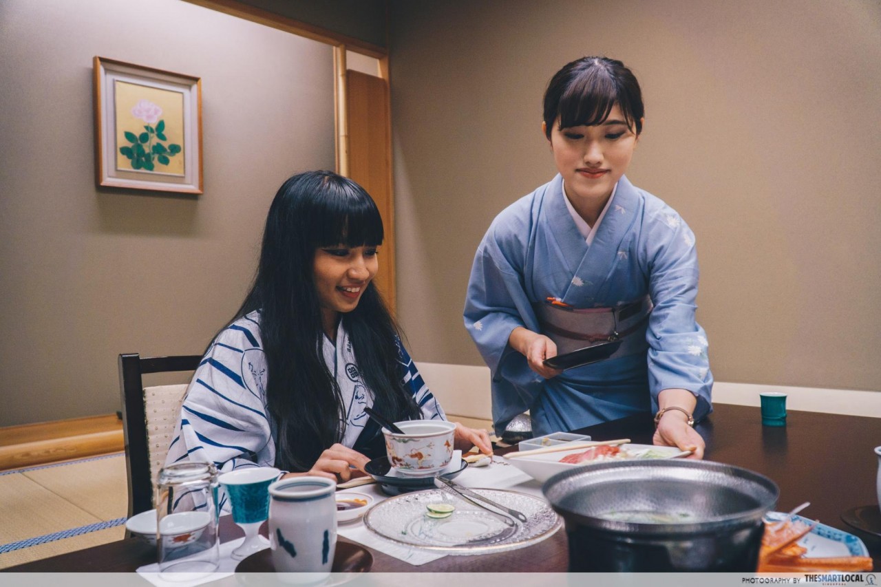 Kinosaki onsen tatami dining