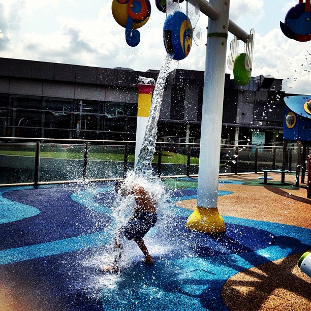 free playgrounds in mall - NEX wet play area tipping water bucket