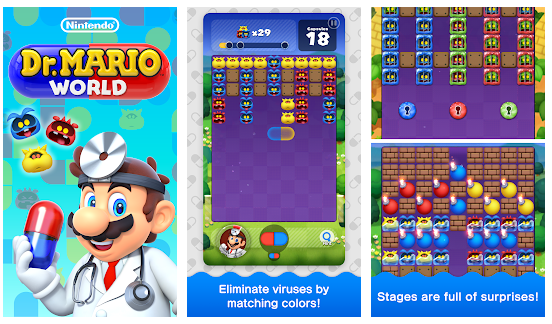 New Mobile Games - screenshots of Dr. Mario World gameplay