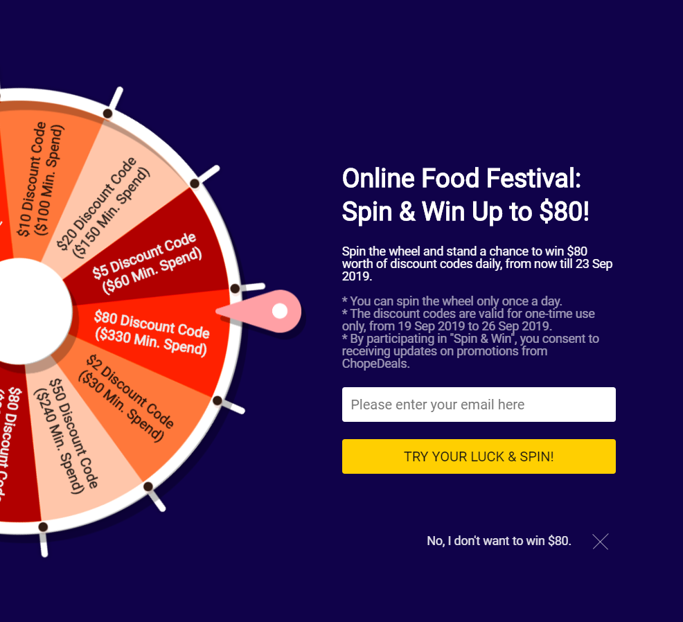 ChopeDeals Online Food Festival 2019 Chope Singapore Spin Win