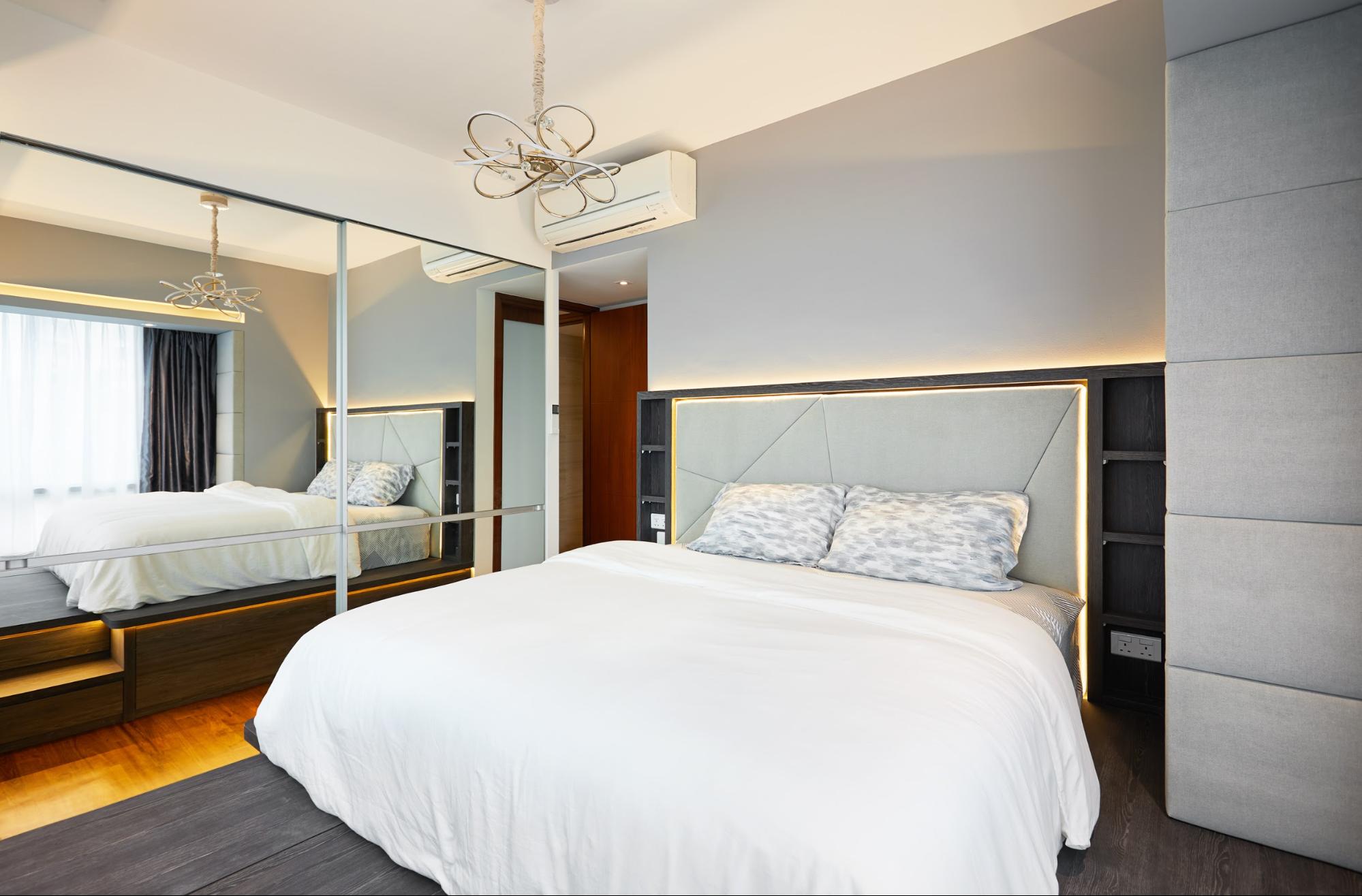 hdb renovation - floor length mirrors in bedroom