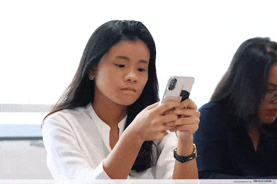 awkward situations at work - gif of boss requesting to follow on instagram