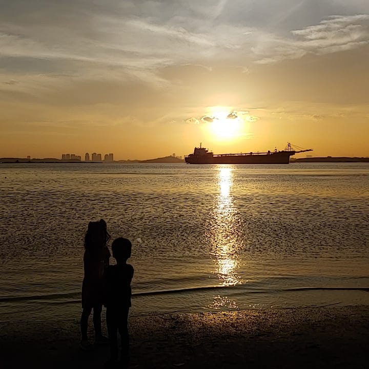 danga bay in jb - sunset at danga beach