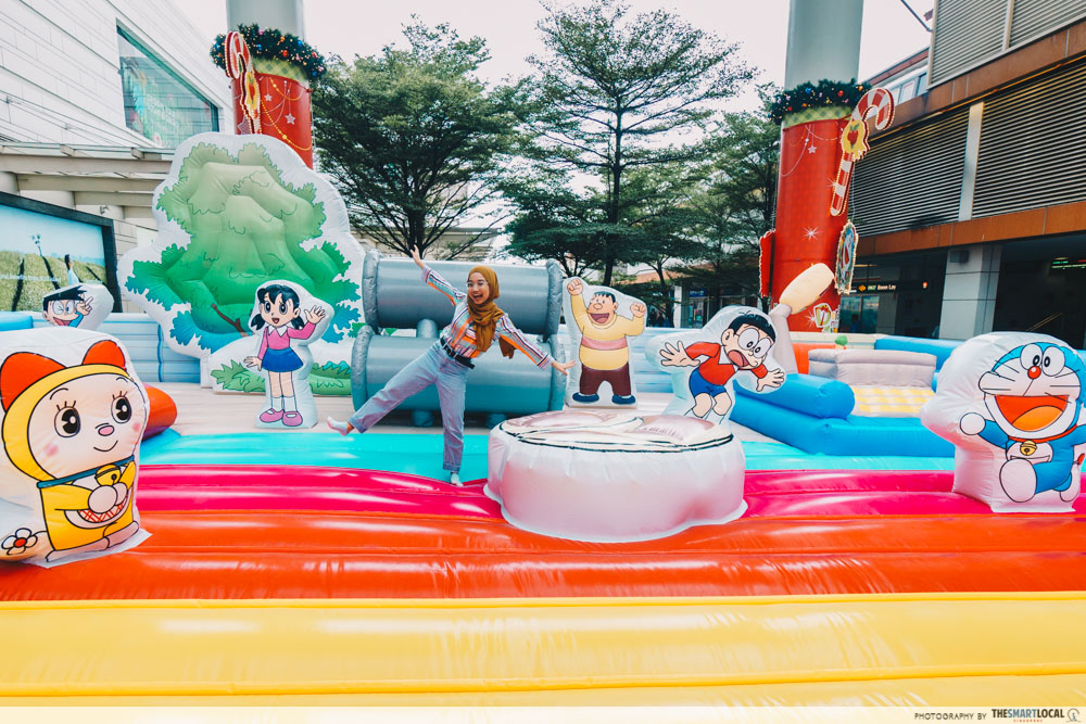 doraemon pop-up at amk hub and jurong point - inflatable play land