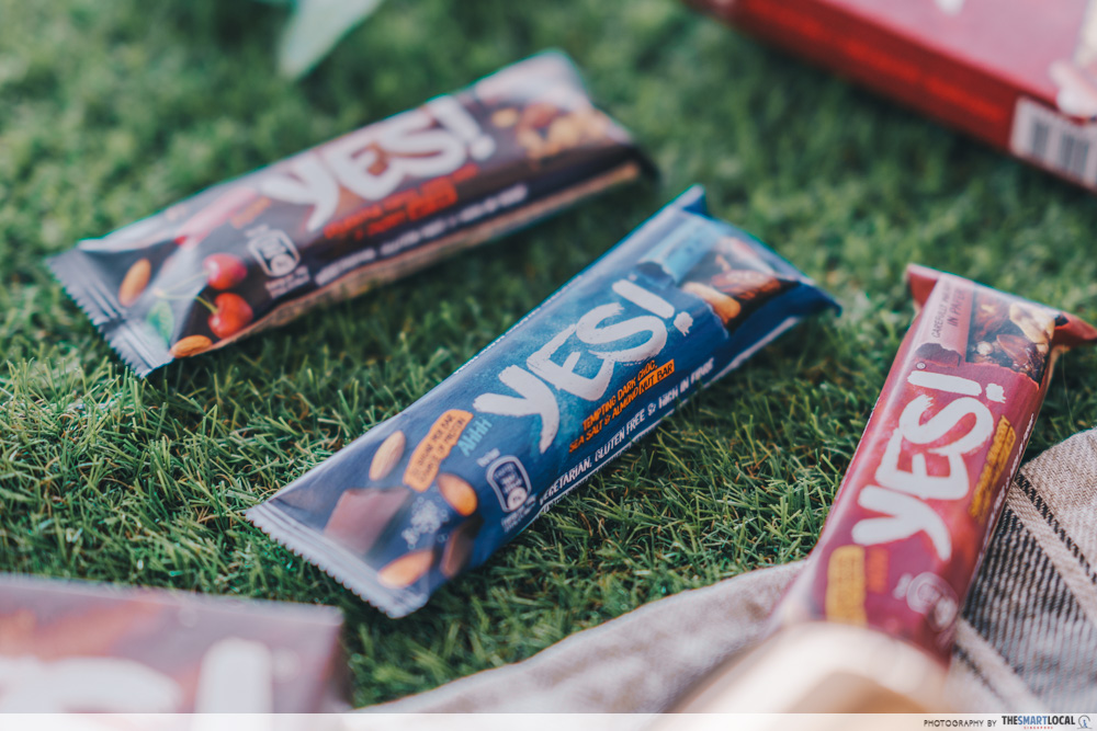 nestle yes bar - flatlay of different bars