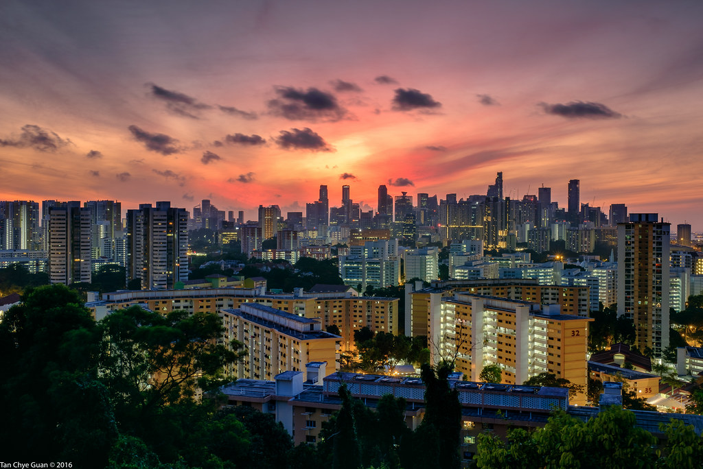 sunrise and sunset in singapore - mount faber park